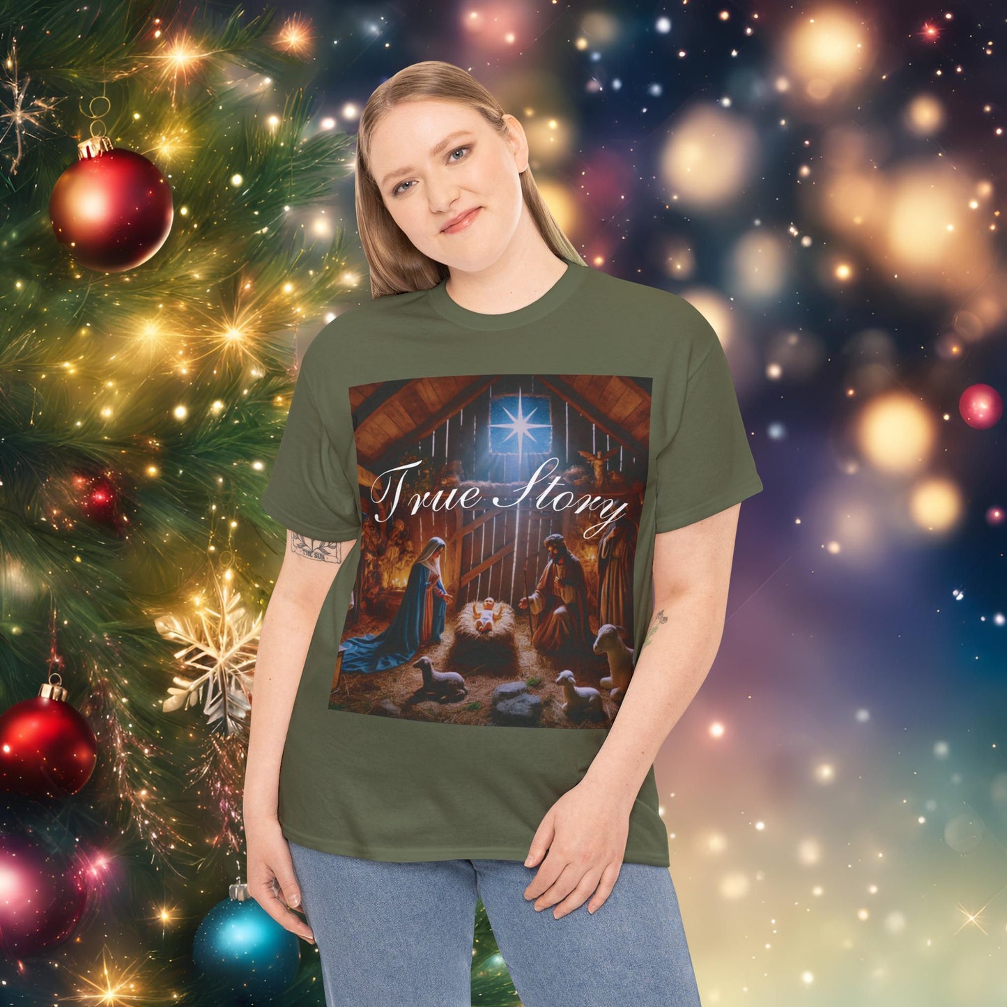 Christmas Nativity Unisex Tee True Story Design