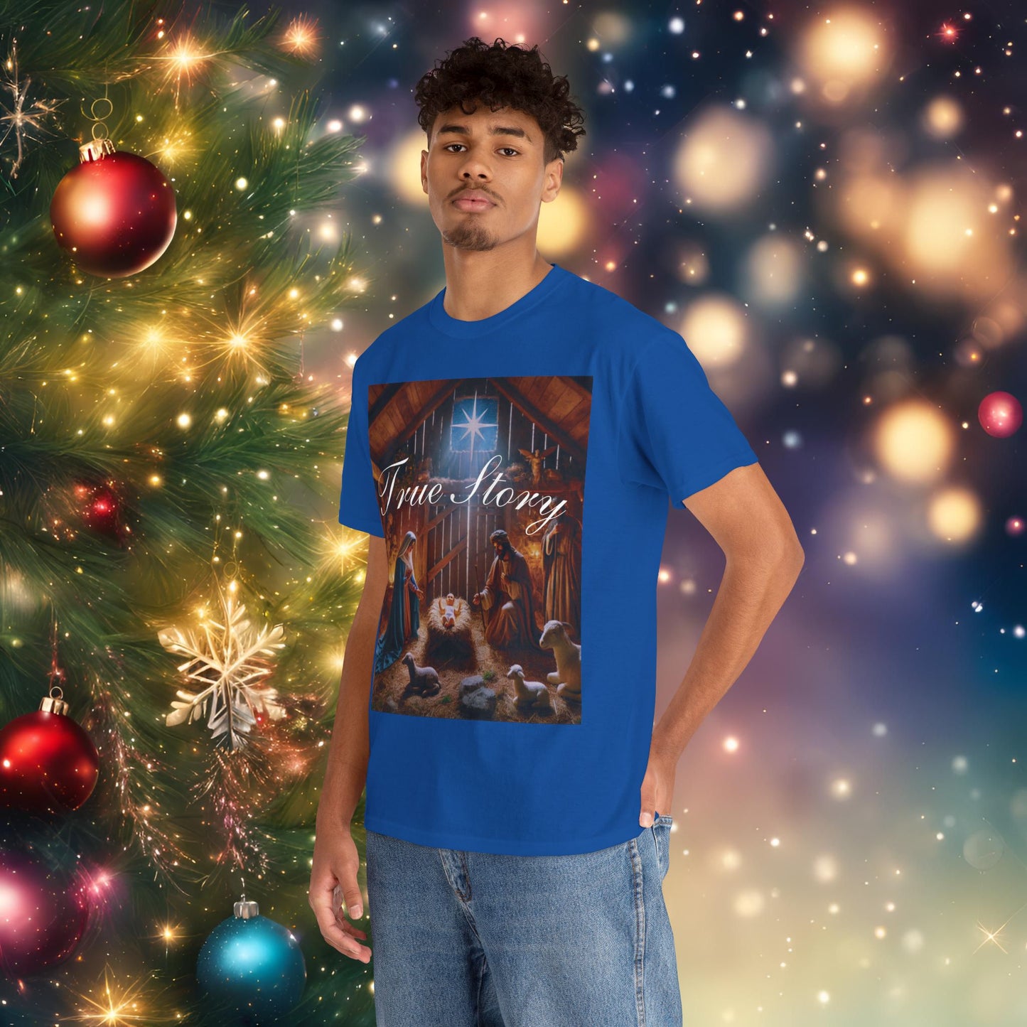 Christmas Nativity Unisex Tee True Story Design