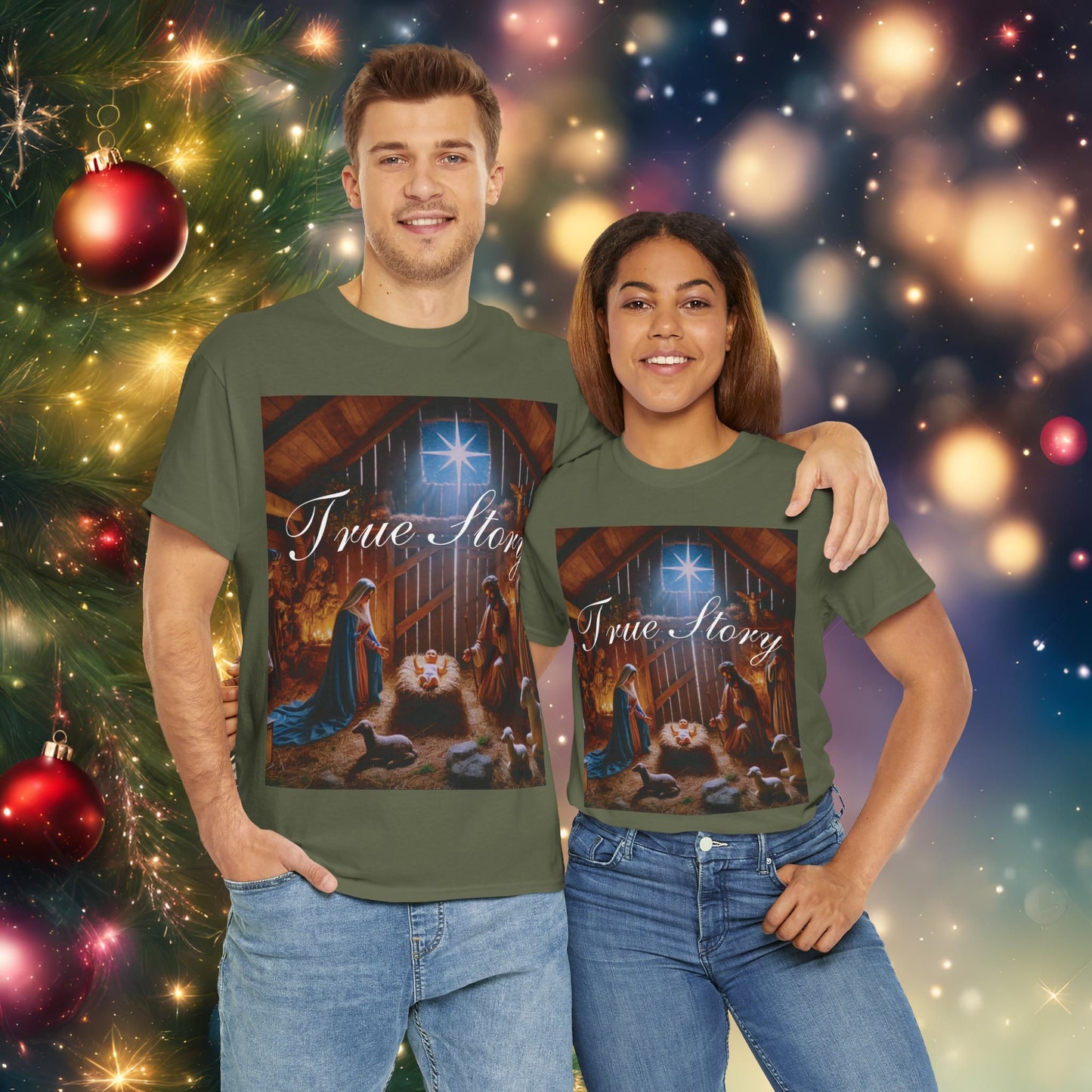 Christmas Nativity Unisex Tee True Story Design