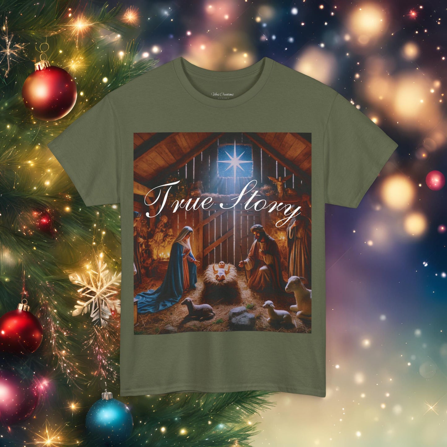 Christmas Nativity Unisex Tee True Story Design