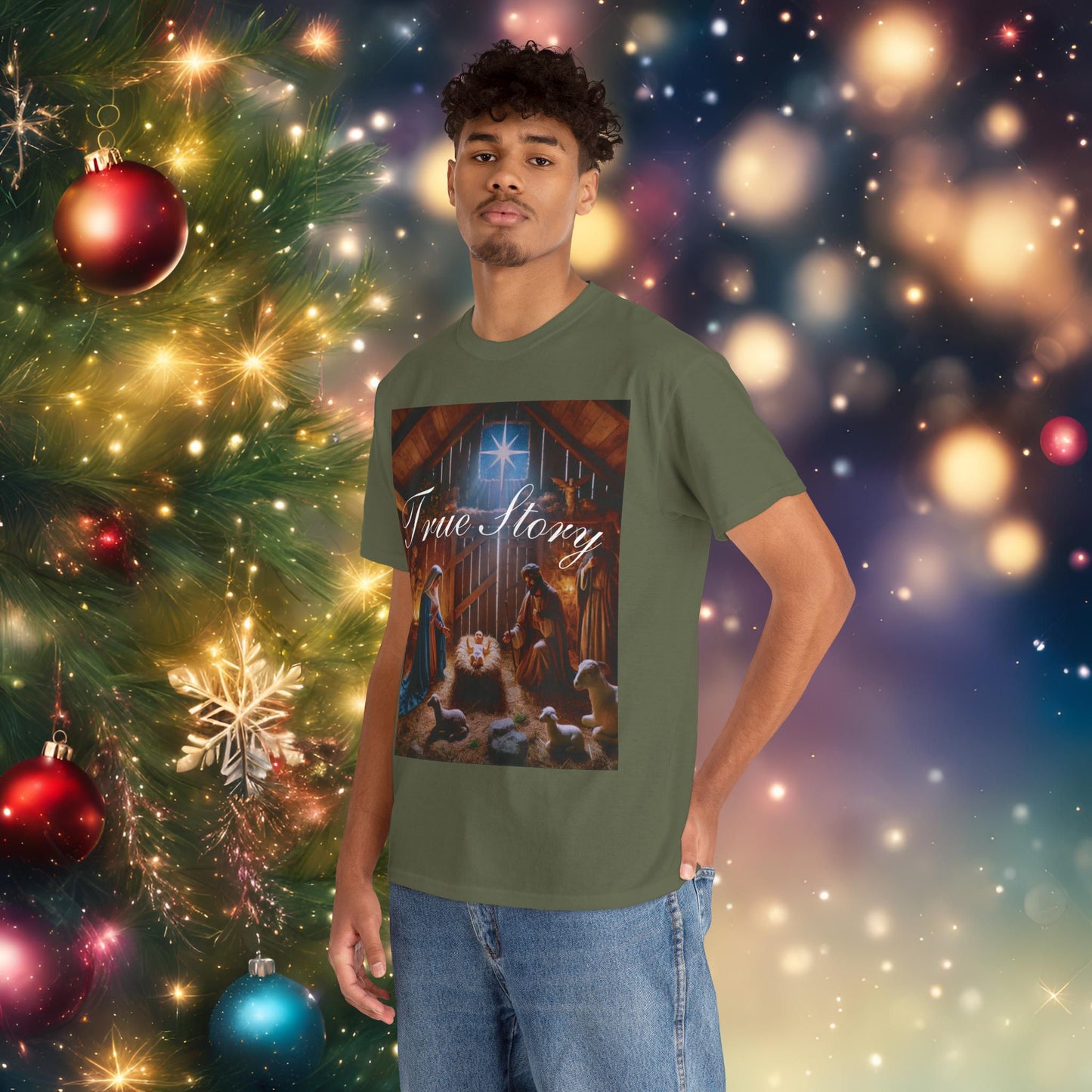 Christmas Nativity Unisex Tee True Story Design