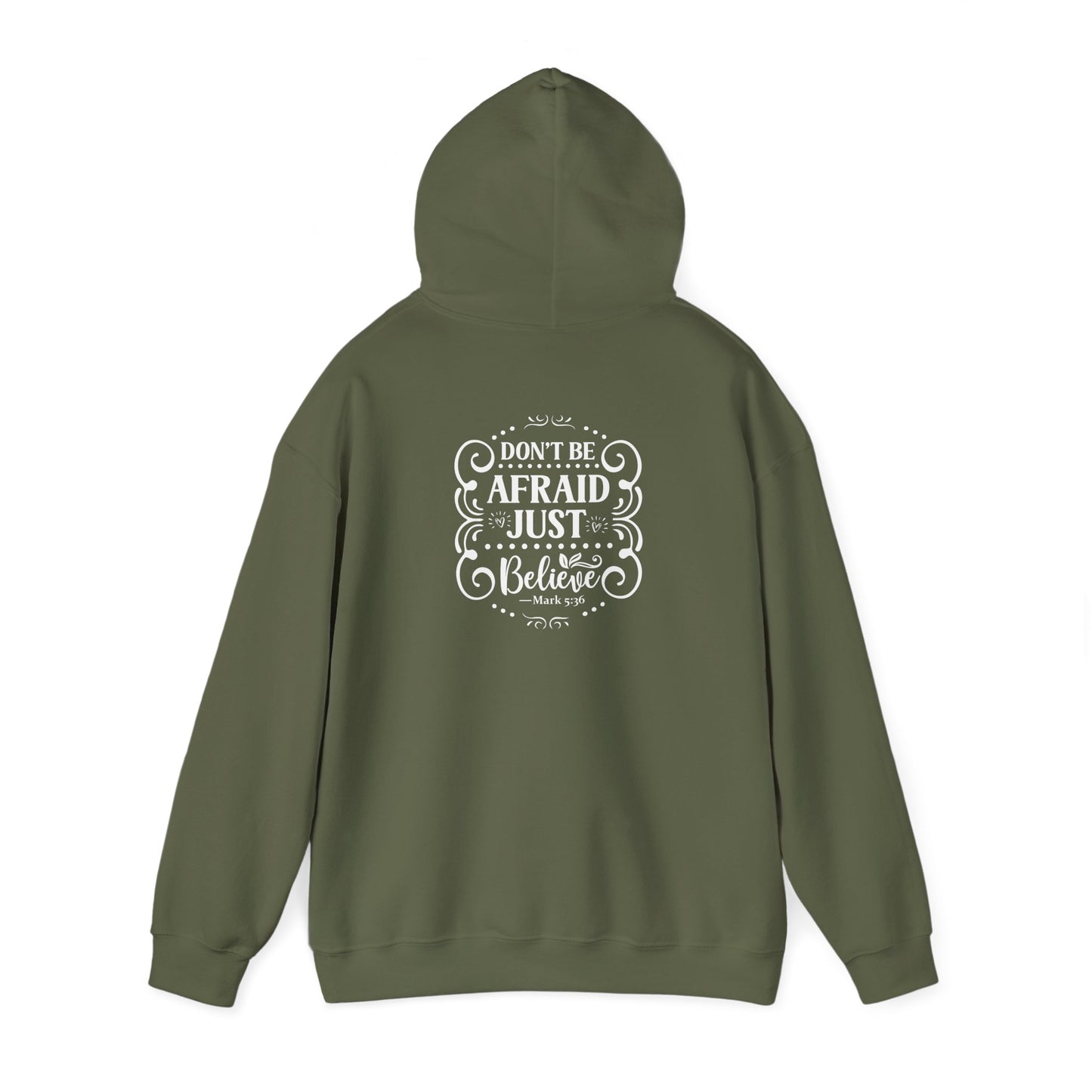 Godsdienstige Bybelvers Unisex-hoodie-trui, Christelike geloofgeskenk, swaar versnit-trui, Dien die Here-klere, Skrifaanhaling