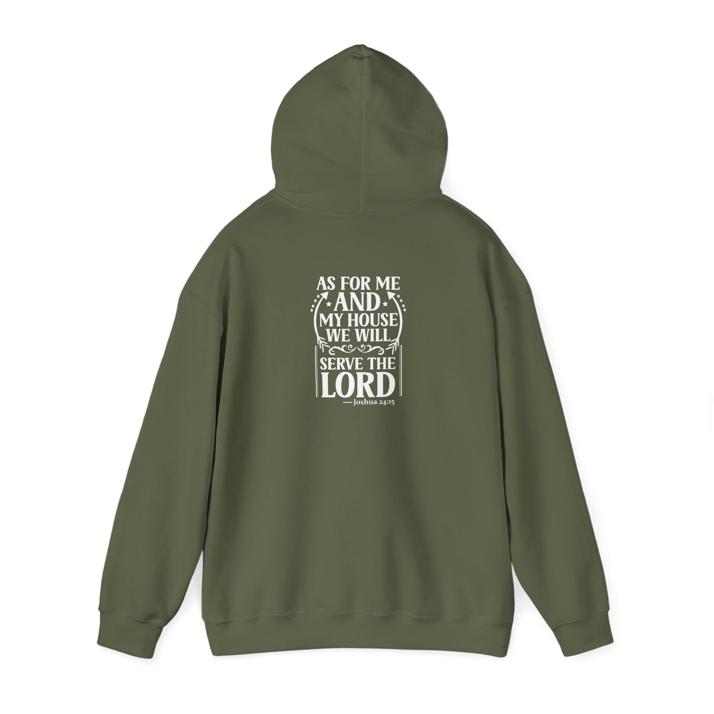 Religiöser Bibelvers Unisex Kapuzenpullover, Christliches Glaube Geschenk, Schwerer Pullover, Diene dem Herrn Bekleidung, Schrift Zitat