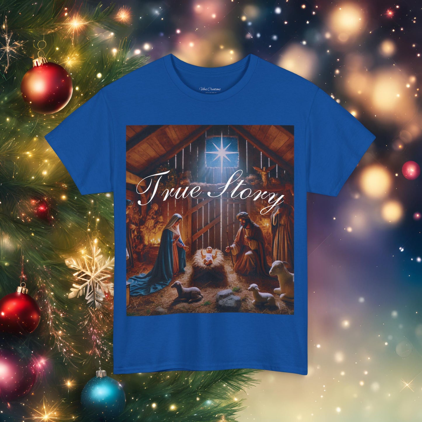 Christmas Nativity Unisex Tee True Story Design