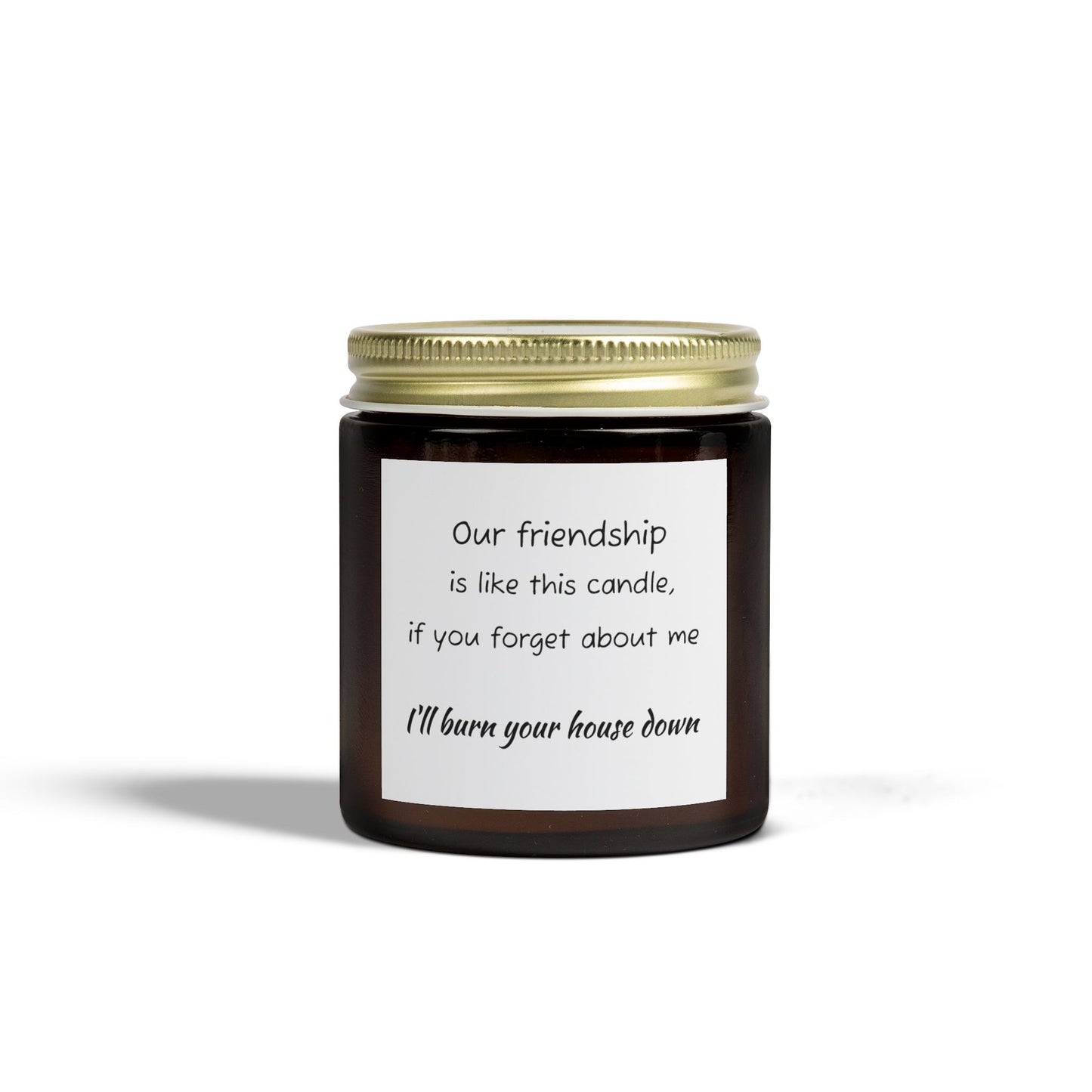 Scented Friendship Candle | Hand-Poured in USA | Premium Wax & Cotton Wick | 9 Scents | Elegant Amber Glass and Gold Lid | Gift Ready