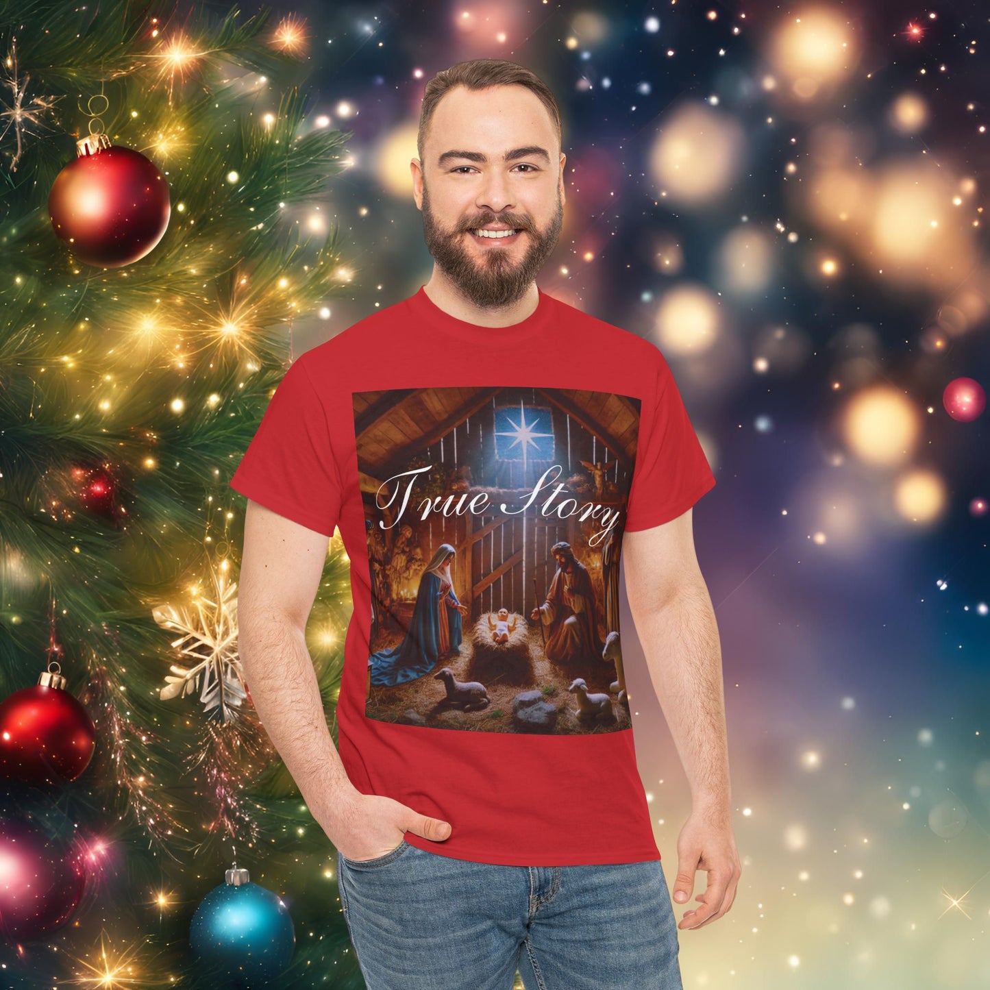 Christmas Nativity Unisex Tee True Story Design