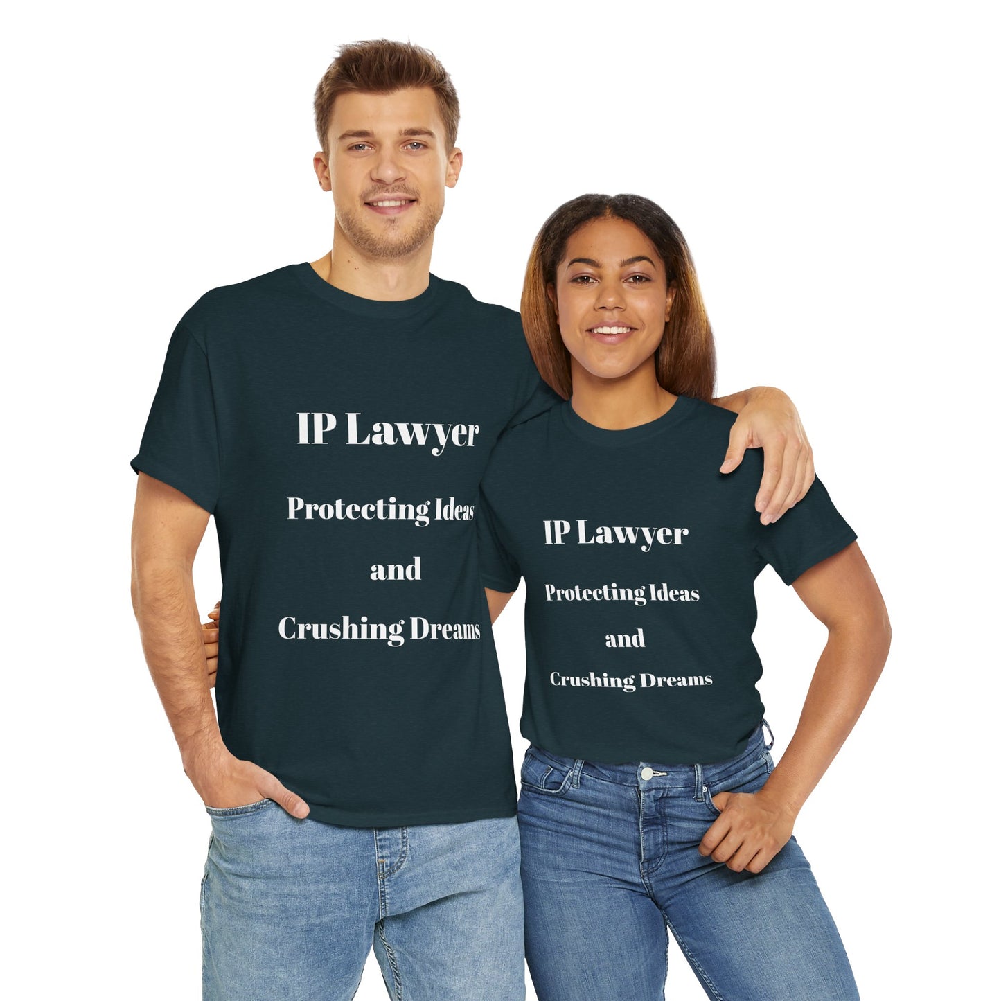 IP Lawyer Unisex Heavy Cotton Tee - Protecting Ideas and Crushing Dreams, Legal Attorney Shirt, Intellectual Property Attorney Gift, Law