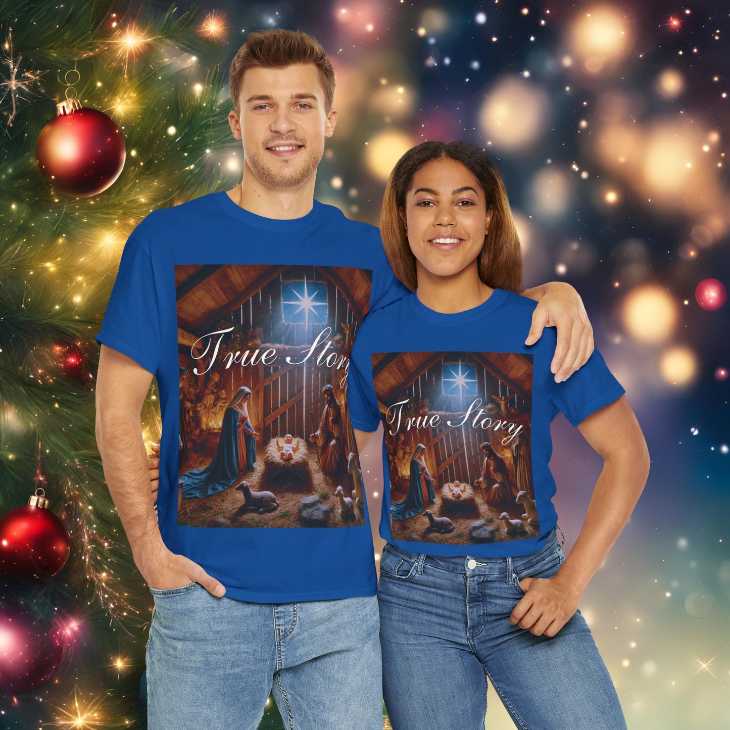 Christmas Nativity Unisex Tee True Story Design