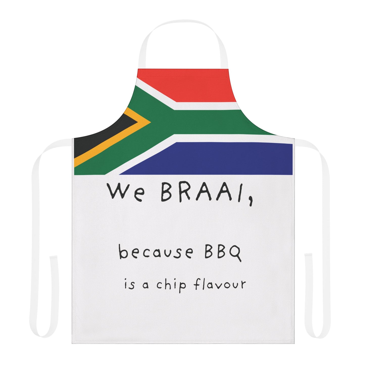 Braai-Outdoor-Schürze | Strapazierfähiges Polyester-Canvas mit Bindeverschluss | Grillschürze mit schwarzen oder weißen Riemen