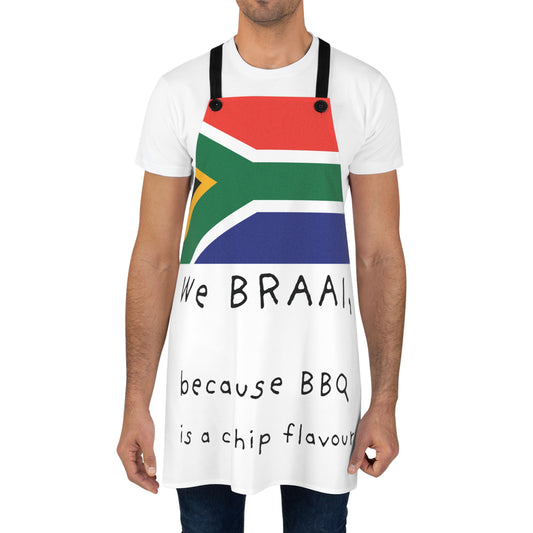 Braai-Themed Apron | Stylish & Durable 100% Polyester| Adjustable Fit with Pockets | Vibrant BBQ Apron for Cooking Enthusiasts