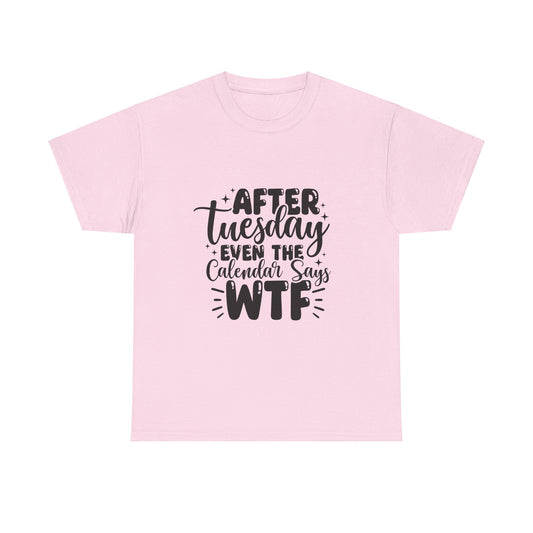 Funny Graphic Tee, Sarcastic Unisex T-Shirt, Hilarious Quote Shirt, Humorous Cotton Top, WTF Calendar Design