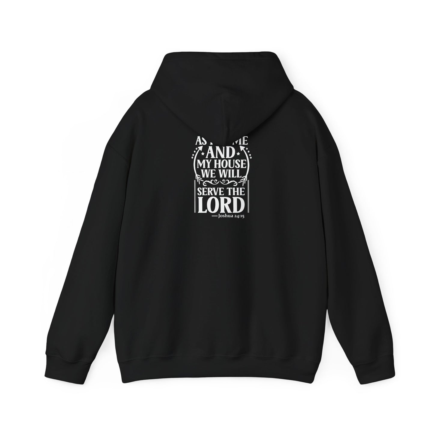 Religiöser Bibelvers Unisex Kapuzenpullover, Christliches Glaube Geschenk, Schwerer Pullover, Diene dem Herrn Bekleidung, Schrift Zitat